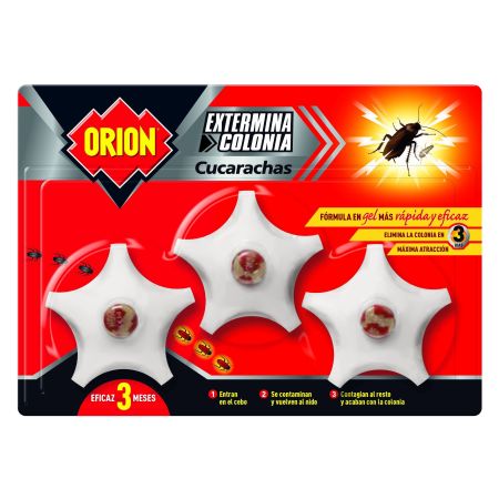 Orion Insecticida Extermina Colonia Cucharachas Cebo En Gel Insecticida actúa con efecto retardado sobre las cucarachas eficaz 3 meses 3 uds