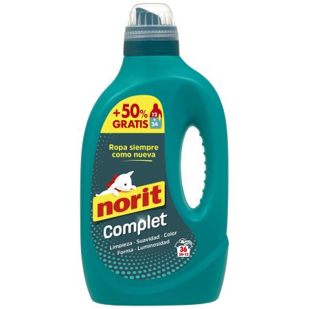 Norit Detergente Complet Formato Especial Detergente líquido máxima limpieza y luminosidad 36 lavados 1800 ml