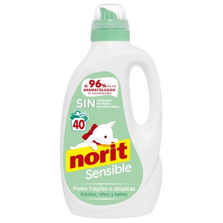 Norit Sensible Detergente Detergente líquido sin alérgenos perfumes y sensibilizantes 40 lavados 2120 ml