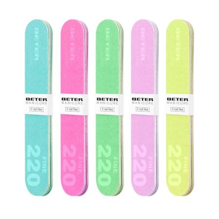 Beter 4 Limas Fibra De Vidrio 180/220 Limas con base de madera extrafina con flexibilidad y grosor ideal para dar forma 4 uds