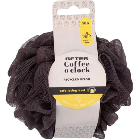 Beter Coffee O´clock Esponja De Malla Esponja de baño con nailon reciclado efecto peeling activa la circulación y exfolia la piel