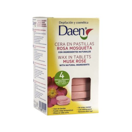 Daen Rosa Mosqueta Cera En Pastillas Cera caliente vegana en pastilla depilación eficaz cómoda y de larga duración 260 gr