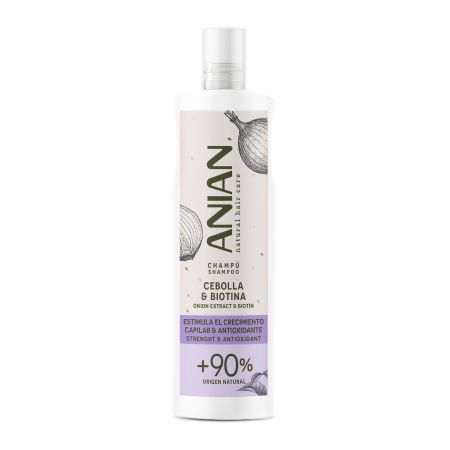 Anian Natural Hair Care Cebolla & Biotina Champú Champú vegano limpia estimula el crecimiento y fortalece el cabello evitando la rotura 400 ml