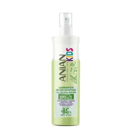 Anian Natural Hair Care Kids Aceite De Árbol Del Té Acondicionador Acondicionador vegano bifásico instantáneo desenreda y previene contra piojos y bacterias 250 ml