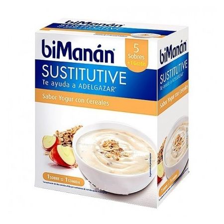 Bimanan Sustitutitvo Para Adelgazar Sabor Yogur Cereales Complemento alimenticio ayuda a la bajada de peso sabor yogur con cereales 5 uds