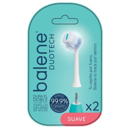 Balene Cepillo De Dientes Duotech Suave Recambio Cepillo de dientes eléctrico limpia la cara interna externa y superficie 2 uds