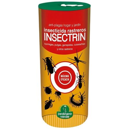 Insectrin Insecticida Rastreros Máxima Eficacia Insecticida en polvo antiplagas actúa por contacto o ingestión para el hogar o el jardín 100 gr