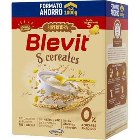 Blevit Superfibra Papilla Instantánea 8 Cereales Papilla en polvo instantánea para introducir el gluten a partir de 5 meses