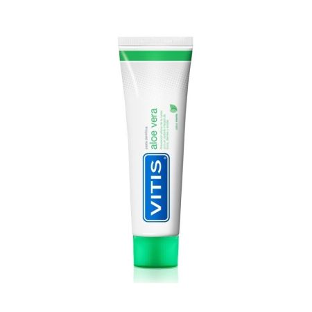 Vitis Aloe Vera Sabor Manzana-Menta Pasta Dentífrica Pasta de dientes con flúor para encías ayuda a prevenir eficazmente las caries 100 ml