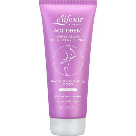 Elifexir Actidren Revitalising & Draining Leg Gel Gel drenante revitalizante y relajante mejora la microcirculación de las piernas reduciendo rojeces 200 ml