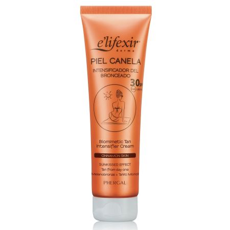 Elifexir Piel Canela Intensificador Del Bronceado Spf 30 Crema intensificadora aceleradora del bronceado resistente al agua para acabado natural intenso y duradero 150 ml