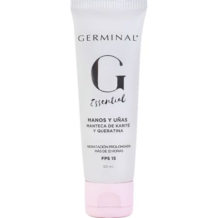 Germinal Essential Manos Y Uñas Spf 15 Duplo Formato Especial Crema de manos y uñas de textura no grasa ayuda a fortalecer e hidratar hasta 12 horas 2x50 ml