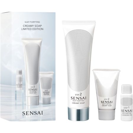 Sensai Silky Purifying Creamy Soap Step 2 Estuche Jabón limpiador elimina impurezas y células muertas para piel hidratada y fresca 125 ml