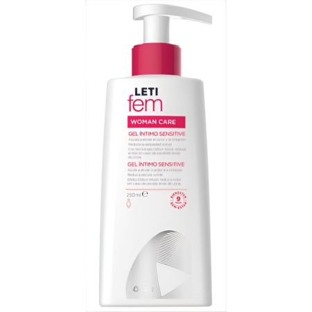 Leti Fem Woman Care Gel Íntimo Sensitive Gel de higiene íntima extrasuave con activos hidratantes y emolientes 250 ml
