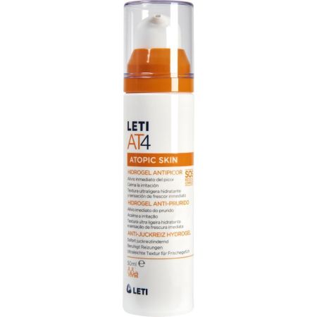 Leti At4 Atopic Skin Facial Hidrogel Antipicor Hidrogel corporal hidratante de textura ultraligera calma y alivia de forma inmediata el picor tan solo en 30 segundos 50 ml