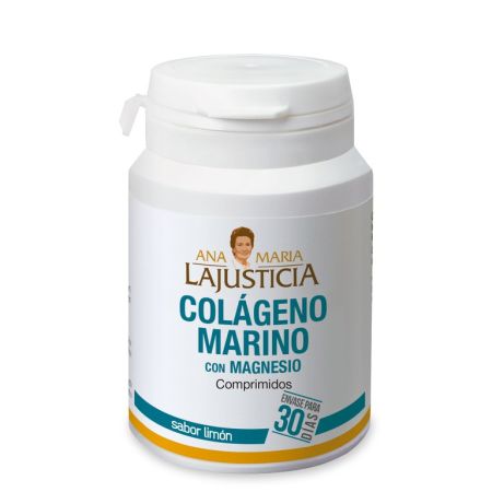 Ana Maria La Justicia Complemento Alimenticio Colágeno Marino Con Magnesio Complemento alimenticio ayuda a mejorar el funcionamiento de las articulaciones con sabor a limón 180 uds