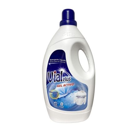 Vialplus Gel Activo Detergente Líquido Detergente líquido antimanchas para ropa blanca y de color 50 lavados 3000 ml