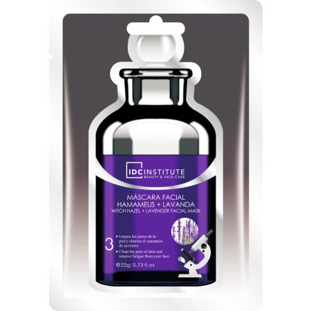 Idc Institute Máscara Facial Hamamelis + Lavanda Mascarilla limpia poros y elimina el cansancio del rostro con nutritientes naturales