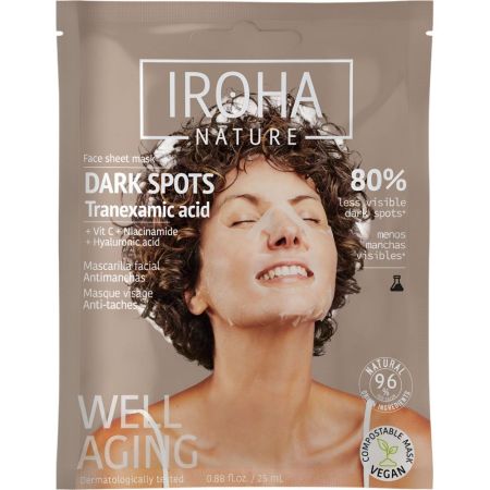 Iroha Nature Nature Dark Spots Mascarilla Facial Mascarilla antimanchas con triple acción despigmentante reduce manchas unifica el tono y revitaliza la piel