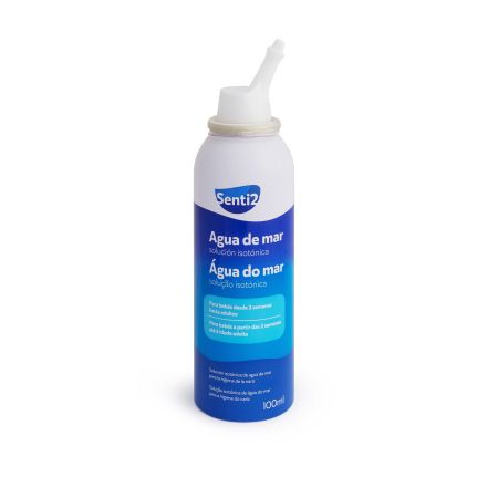 Senti2 Agua De Mar Solución Isotónica Spray nasal previene la obstrucción de la mucosa nasal evitando virus bacterias polvo o alérgenos 100 ml