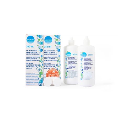Solupharm Solución Única Para Lentes De Contacto Blandas Duplo Solución rejuvenece las lentes de contacto 2x360 ml