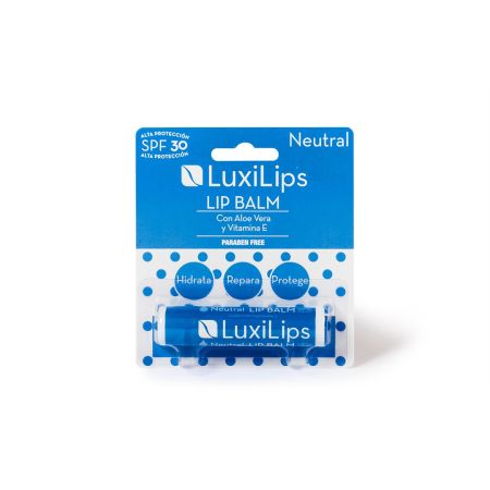Luxilips Neutral Lip Balm Spf 30 Bálsamo labial hidrata repara y calma los labios secos y agrietados
