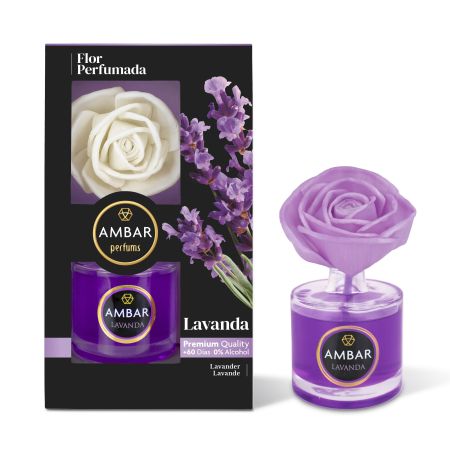 Ambar Lavanda Flor Perfumada Flor perfumada para hogar sin alcohol +60 días de duración 75 ml