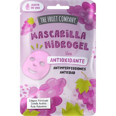 The Fruit Company Antioxidante Uva Mascarilla Hidrogel Mascarilla facial antioxidante antiedad y antiimperfecciones para piel luminosa hidratada y suave