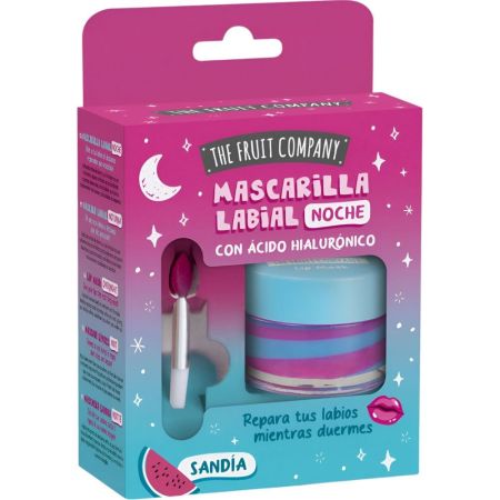 The Fruit Company Ácido Hialurónico Mascarilla Labial Noche Mascarilla labial extrasuavizante repara tus labios mientras duermes con sabor sandía 12 ml