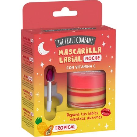 The Fruit Company Vitamina C Mascarilla Labial Noche Mascarilla labial revitalizante repara tus labios mientras duermes con sabor tropical 12 ml