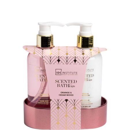 Idc Institute Scented Bath Rose Set Set de baño ideal para regalar reutilizable hidratante y relajante con refrescante aroma a naranja y cedro