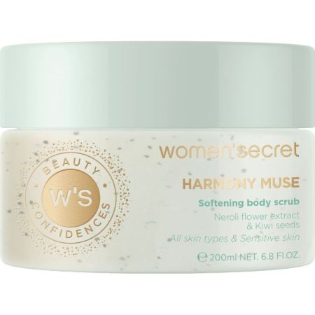 Women Secret Harmony Muse Softening Body Scrub Exfoliante corporal renueva y suaviza con semillas de kiwi y extracto de flor de nerolí 200ml