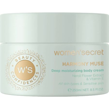 Women Secret Harmony Muse Deep Moisturizing Body Cream Crema corporal nutre e hidrata con extracto de nerolí vitamina e y manteca de karité 250 ml