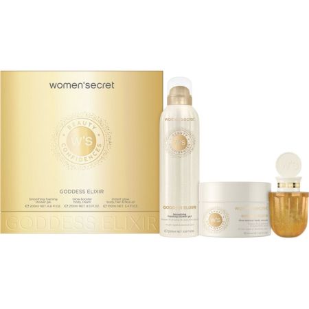 Women Secret Goddess Elixir Estuche Rutina de baño tranquilizante ofrece bienestar serenidad y gran aroma a flor de cerezo y leche de almendra