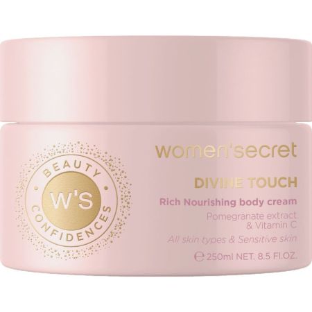Women Secret Divine Touch Rich Nourishing Body Cream Crema corporal nutre e hidrata con extracto de granada vitamina c y manteca de karité 250 ml