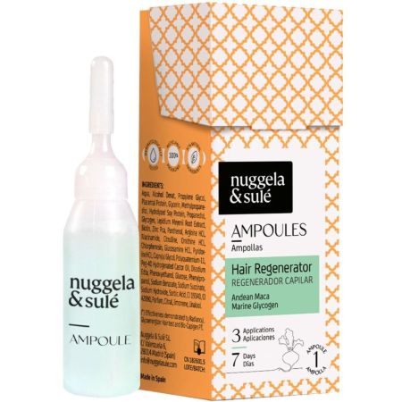 Nuggela & Sulé Regenerador Capilar Ampolla Tratamiento regenerador aumenta hasta un 30% la densidad y grosor del cabello 10 ml