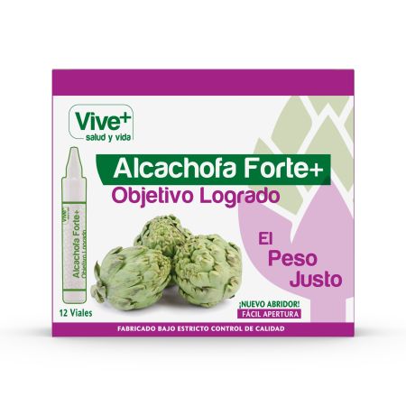 Vive+ Alcachofa Forte+ Complemento Alimenticio Complemento alimenticio reduce los niveles de lípidos y promueve la pérdida de peso 12 uds