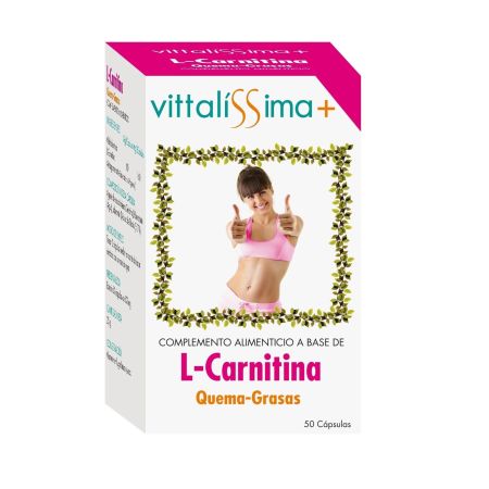 Vittalissima L-Carnitina Quema-Grasas Complemento Alimenticio Complemento alimenticio evita las pérdidas de tejido muscular y grasa útilizandolo como energía 50 uds