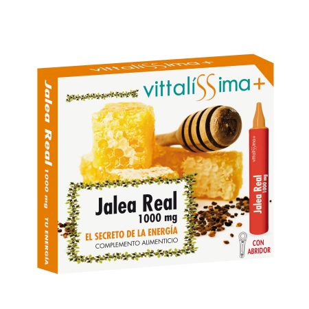 Vittalissima Jalea Real Complemento Alimenticio Complemento alimenticio contribuye a disminuir el cansancio y la fatiga 12 uds