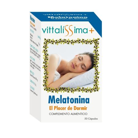 Vittalissima Melatonina El Placer De Dormir Complemento Alimenticio Complemento alimenticio ayuda a conciliar el sueño y a ajustar el reloj interno del cuerpo 50 uds