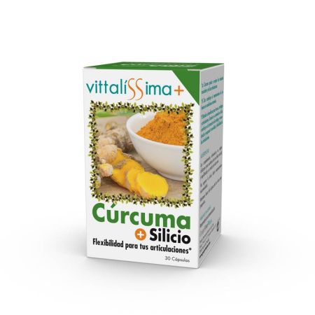 Vittalissima Cúrcuma+Silicio Complemento Alimenticio Complemento alimenticio ayuda a la flexibilidad de las articulaciones mejorando molestias 30 uds