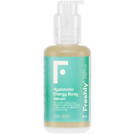 Freshly Cosmetics Hyaluronic Energy Body Serum Sérum corporal para piernas cansadas retención de líquidos y varices ofrece efecto calmante inmediato