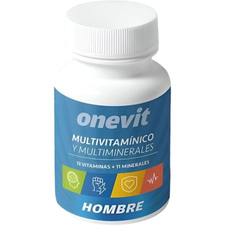 Onevit Hombre Multivitamínico Y Multiminerales Formato Especial Complemento alimenticio para hombres sin gluten ni lactosa aporta extra de vitaminas y minerales