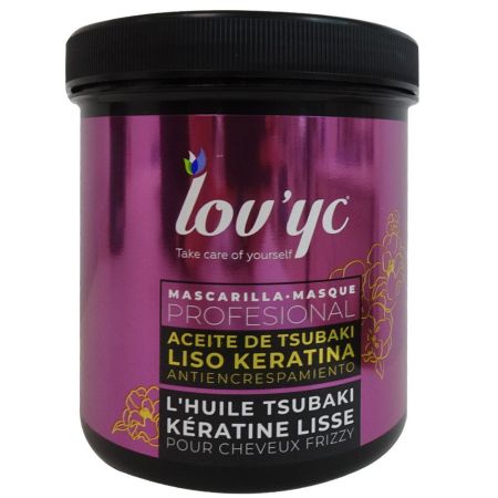 Lov'Yc Aceite De Tsubaki Mascarilla Profesional Mascarilla liso keratina sella la hidratación para prevenir el encrespamiento 700 ml