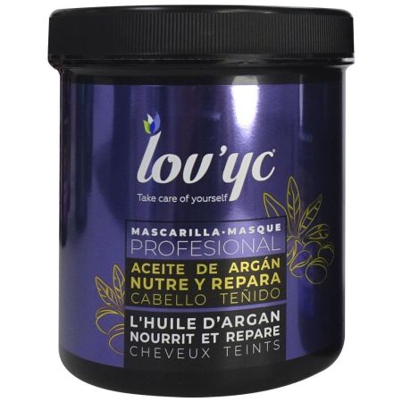 Lov'Yc Mascarilla Profesional Aceite De Argán Mascarilla nutre y repara ideal para el cabello teñido 700 ml