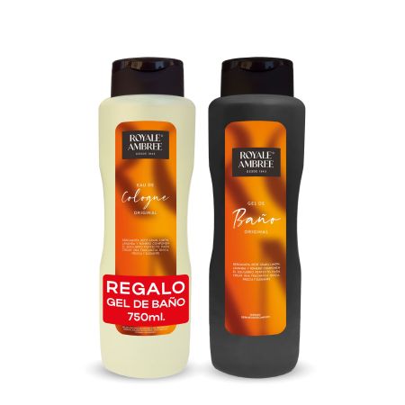 Royale Ambree Eau De Cologne Original+Gel De Baño Original Gratis Pack regalo para cuidado personal ofrece aroma refrescante y muy suave