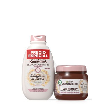 Original Remedies Délicatesse De Avena Pack Precio Especial Set de cuidado capilar hidrata protege y calma profundamente para todo tipo de cabello