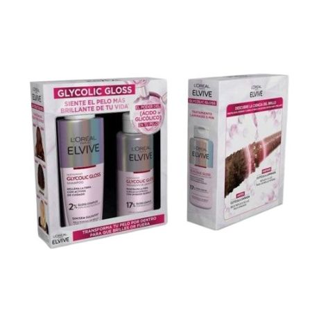 Elvive Glycolic Gloss Estuche Set capilar reparador y nutritivo recupera la luminosidad para cabello poroso y sin brillo