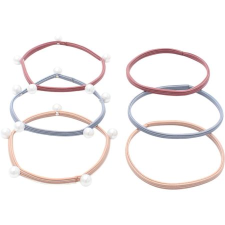 Inca Elásticos Finos Con Perlas Gomas para el cabello finas con perlas para decorar tu cabello y adaptarlo a tu estilo 6 uds