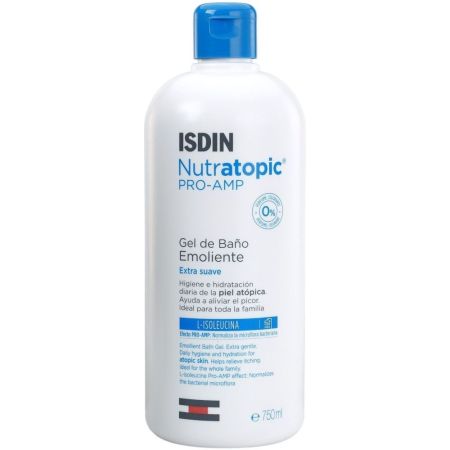 Isdin Nutratopic Pro-Amp Gel De Baño Emoliente Suave Gel de ducha higiene diaria para piel atópica 750 ml